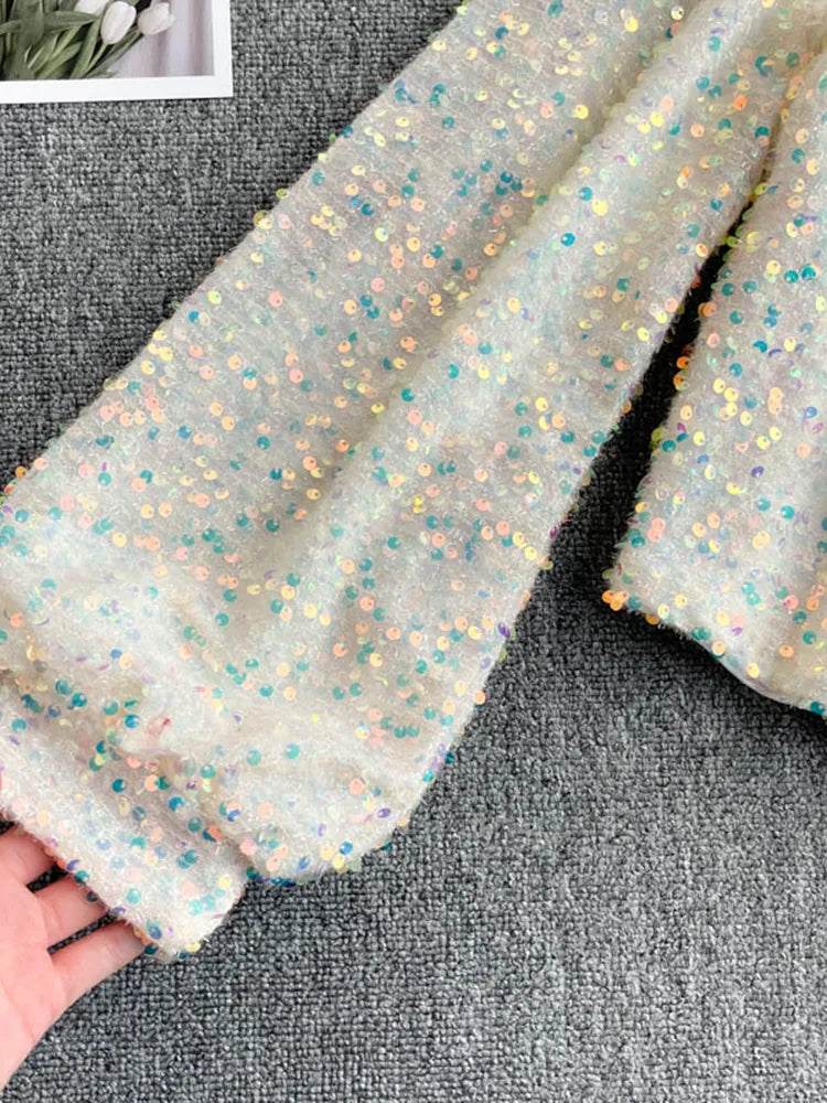 Drune | Glitzerndes Top mit einem Schulterträger