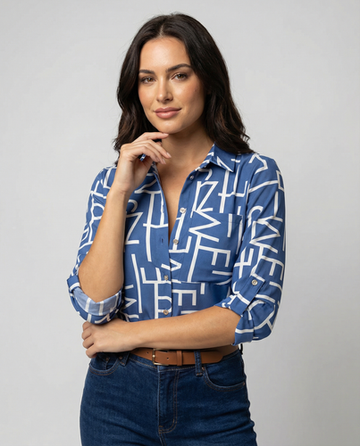 Drune | Bluse mit Umlegekragen