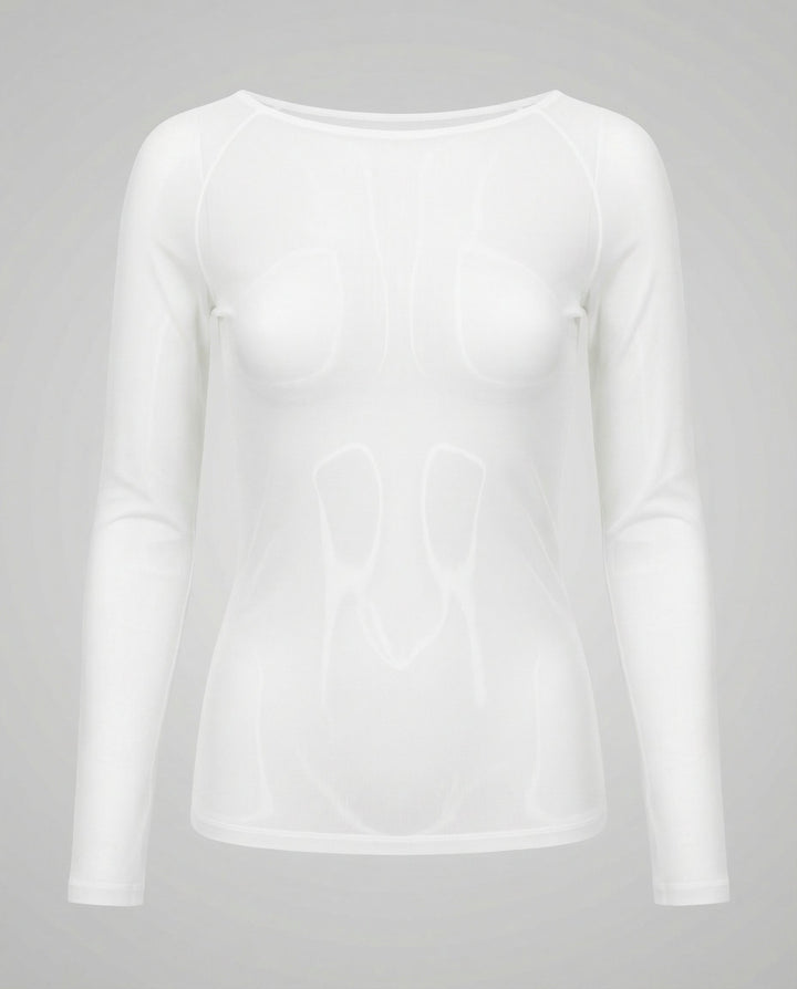 Transparentes Mesh Langarm Top | Drune