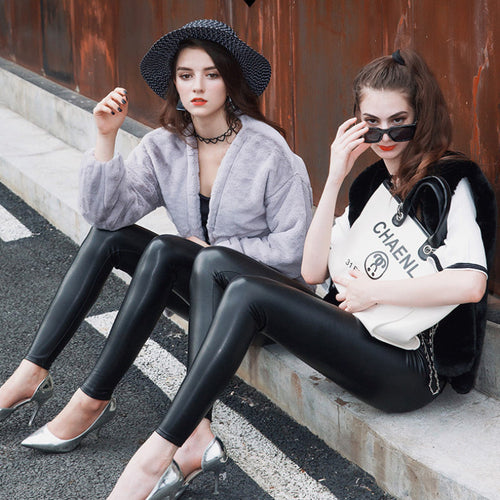 Leder-Leggings