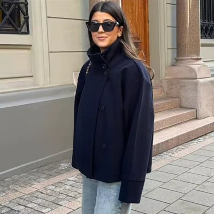 Drune | Damen Kurzer Übergröße Trenchcoat für Den Herbst