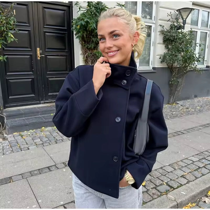 Drune | Damen Kurzer Übergröße Trenchcoat für Den Herbst