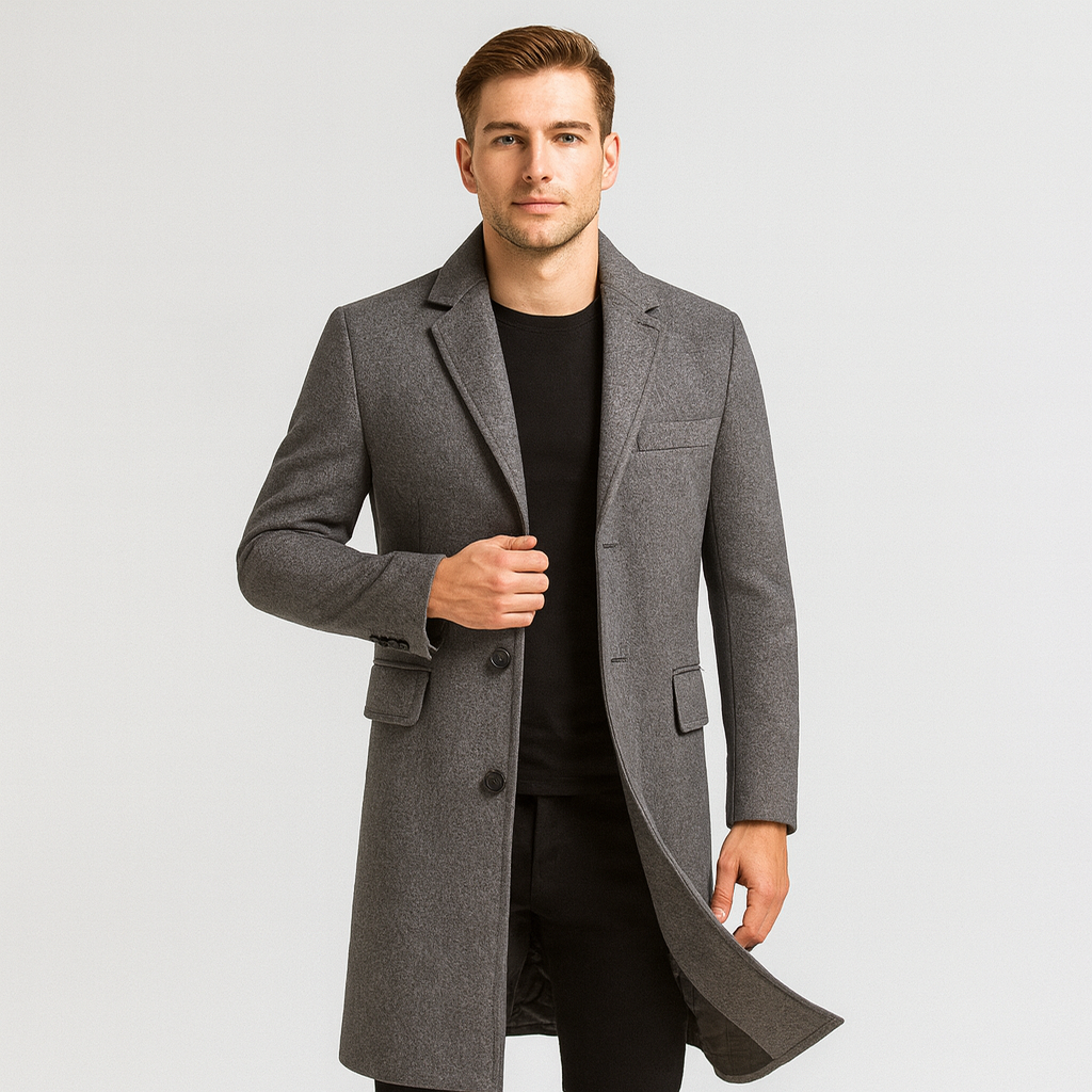 Drune | Halb Lang Einreiher Trenchcoatjacke für Herren