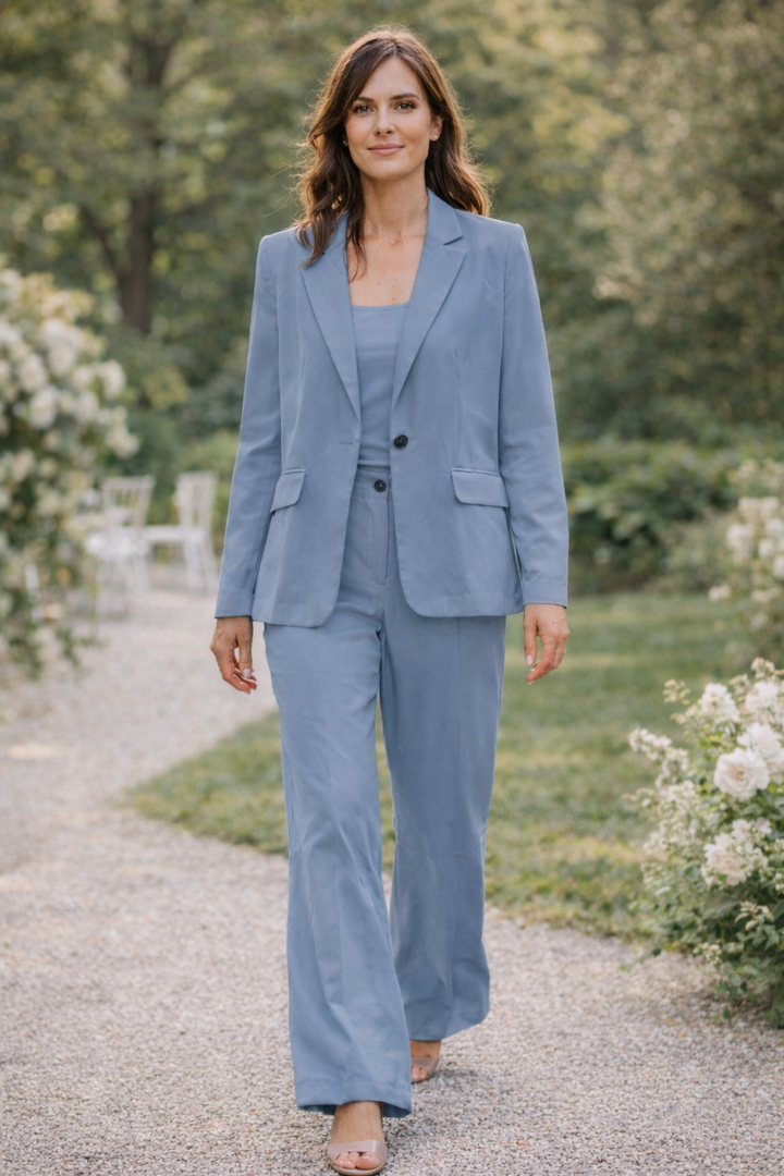Drune Damen Anzug Set Blazer Hose elegant Zweiteiler