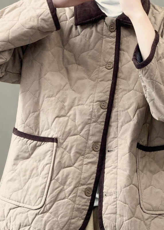 Drune | Army Green Peter Pan Kragen Taschen Feine Baumwolle Gefütterte Jacken Winter
