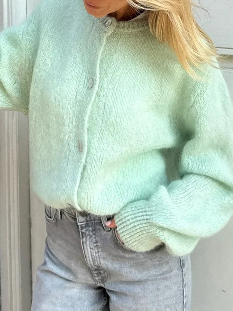 Drune | Y2K Knopfverschluss Strick Freizeit Weicher Cardigan Jacke