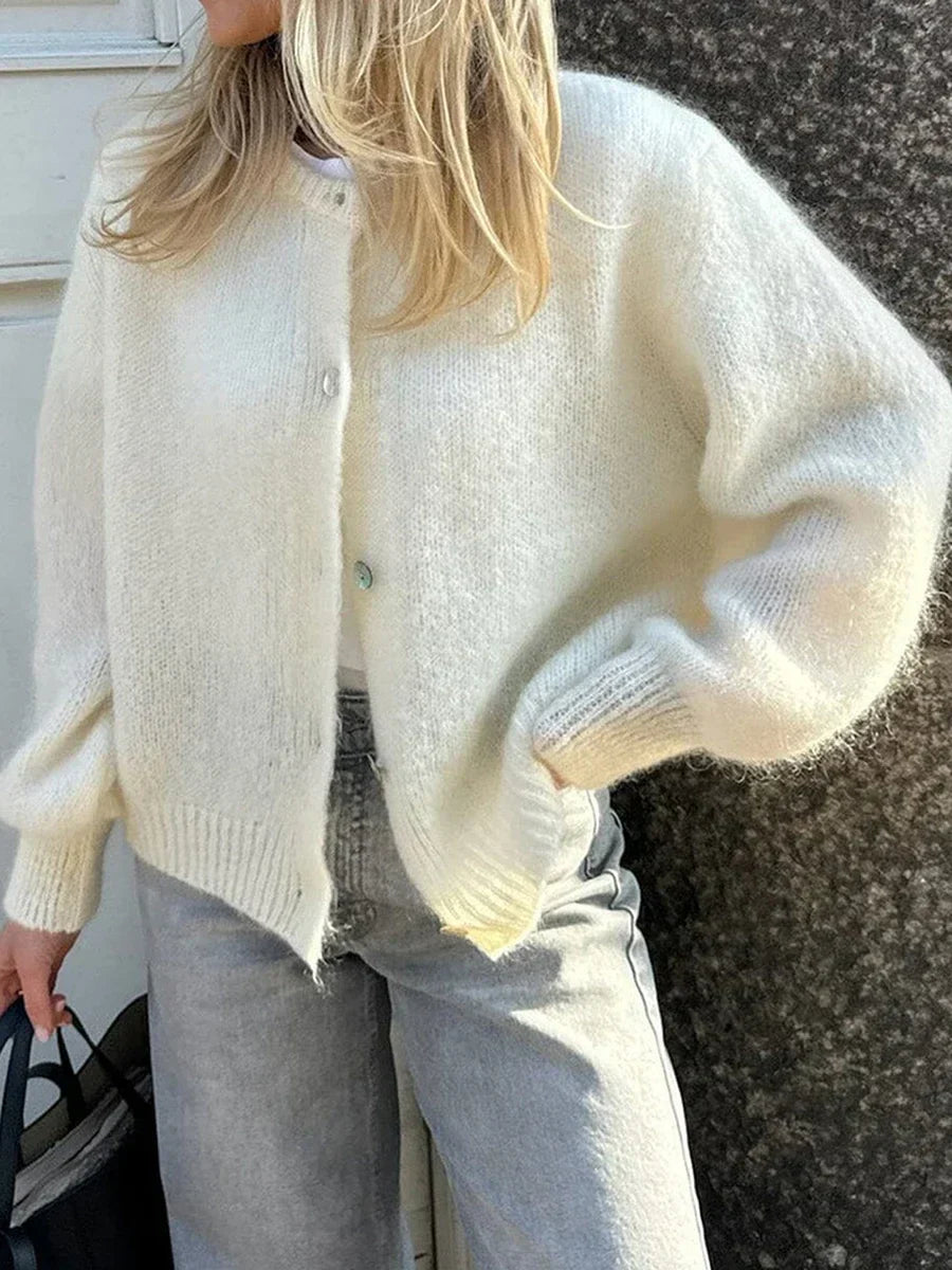 Drune | Y2K Knopfverschluss Strick Freizeit Weicher Cardigan Jacke