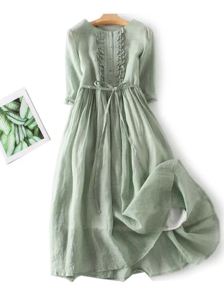 Drune | Elegante Leinenkleid