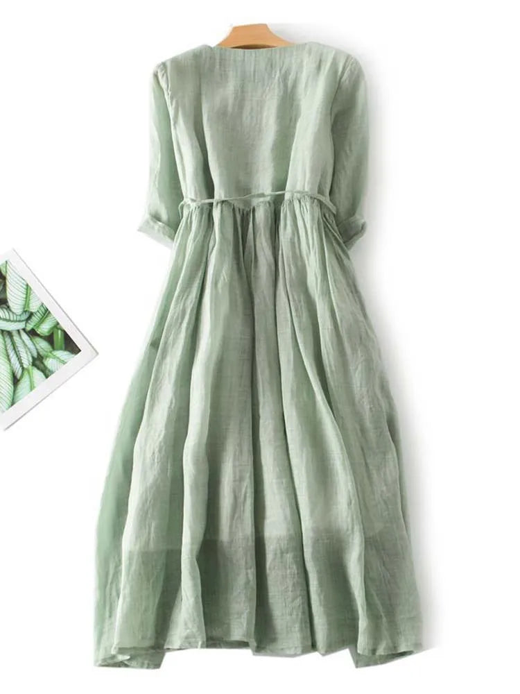 Drune | Elegante Leinenkleid