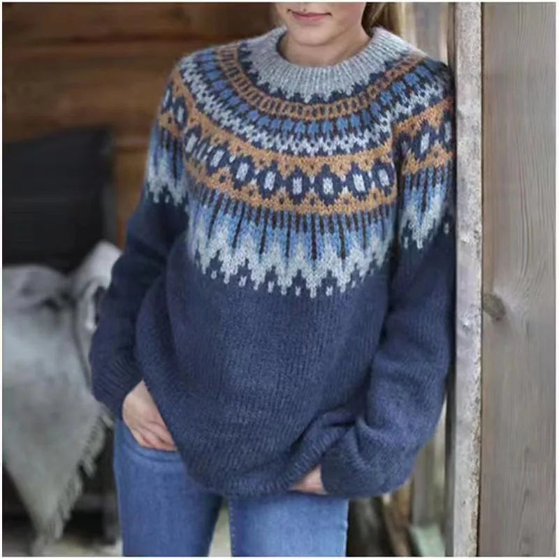 Drune | norwegischer Yoke-Pullover - warmer skandinavischer Damenpullover