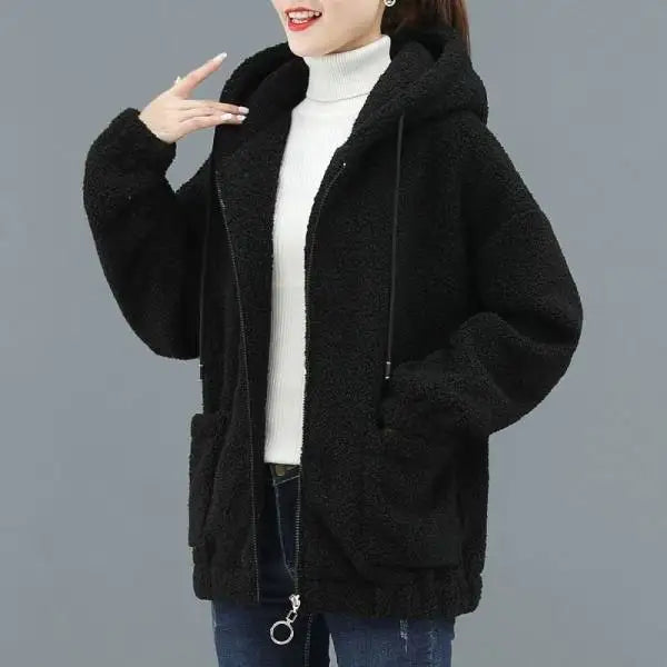 Drune | Lässige Herbst Fleece Weste mit Kapuze für Frauen
