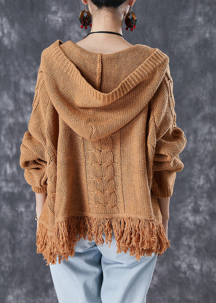Drune | Khaki Bestickte Quasten Strickjacken