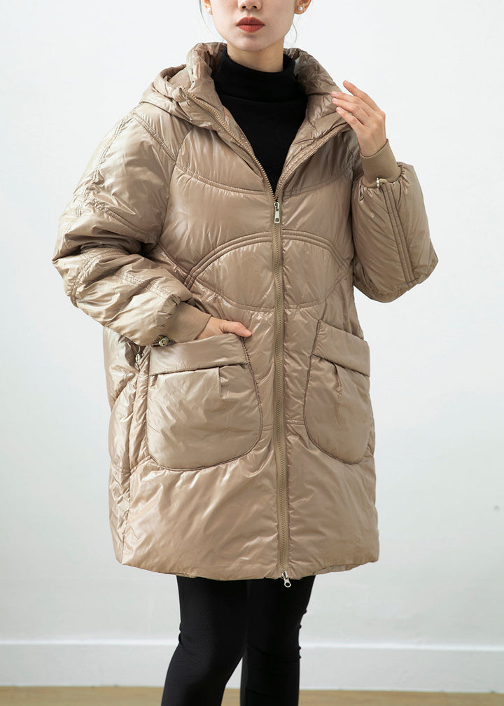 Drune | Khaki Kapuzen Taschen Feine Baumwolle Gefütterte Wintermäntel Winter