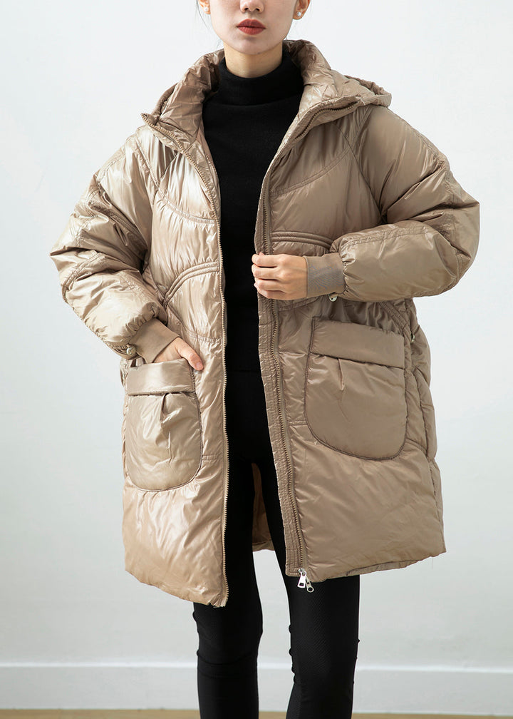 Drune | Khaki Kapuzen Taschen Feine Baumwolle Gefütterte Wintermäntel Winter