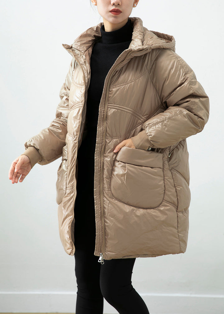 Drune | Khaki Kapuzen Taschen Feine Baumwolle Gefütterte Wintermäntel Winter