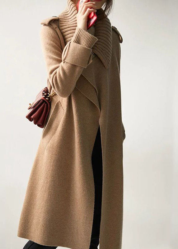 Drune | Damen Kragen Stricken Patchwork Wolle Lose Strickjacken Winter