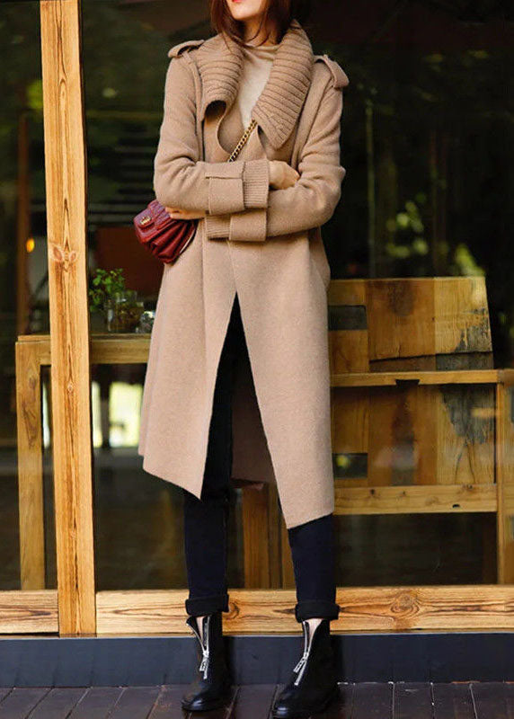 Drune | Damen Kragen Stricken Patchwork Wolle Lose Strickjacken Winter