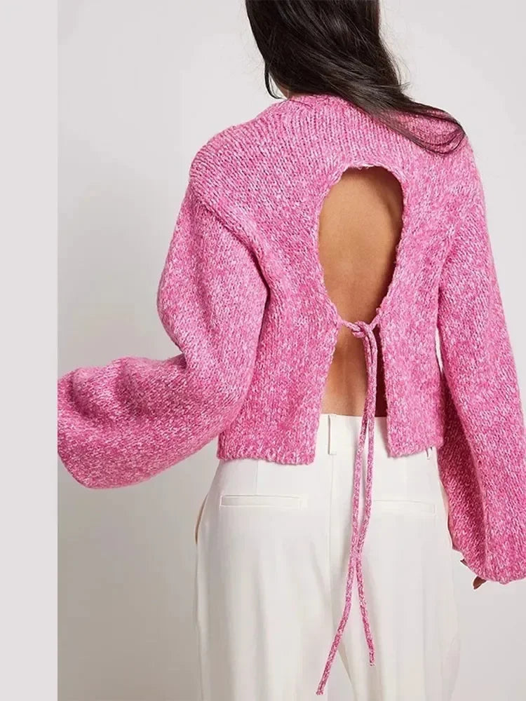 Drune | Cropped Top mit Langen Ärmeln und Rückenschlitz