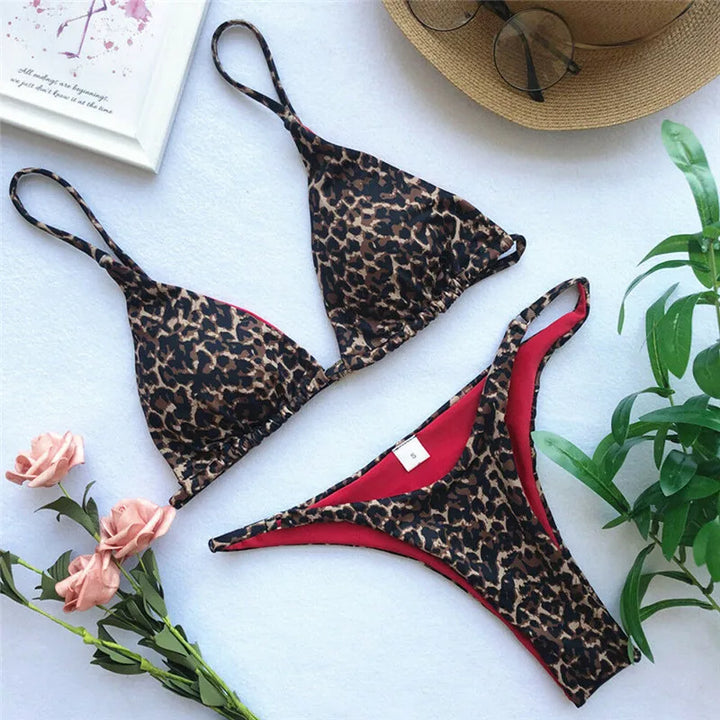 Drune | Luxus Sommer Bikini Set Sexy Tier Leopard