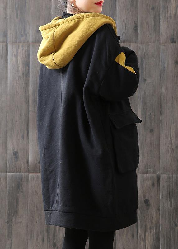 Drune | chocolate Plus Size trenchcoat Tutorials mit Kapuze Reißverschluss Mäntel