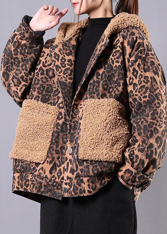 Drune | Schokoladen feine lässige Mäntel Drune | Outfits mit Kapuze Patchwork Oberbekleidung