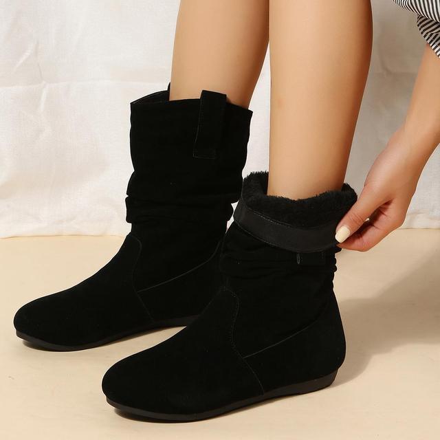 Drune | Plüsch-Stiefel mit flacher Sohle