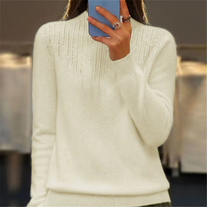Drune | Pullover - Halbrollkragen & Pailletten - Chic & Bequem