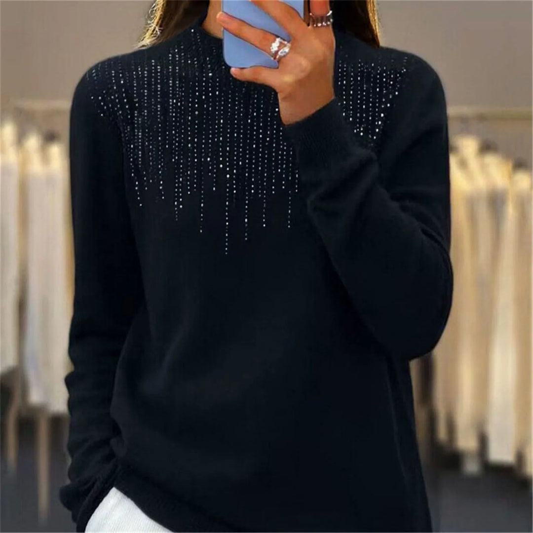 Drune | Pullover - Halbrollkragen & Pailletten - Chic & Bequem