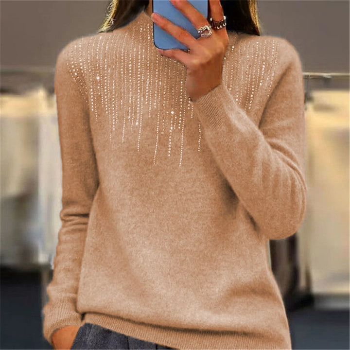 Drune | Pullover - Halbrollkragen & Pailletten - Chic & Bequem