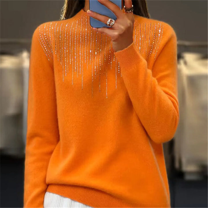 Drune | Pullover - Halbrollkragen & Pailletten - Chic & Bequem