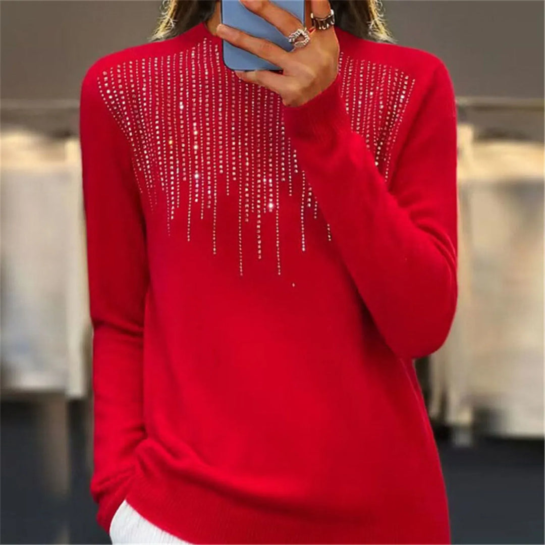 Drune | Pullover - Halbrollkragen & Pailletten - Chic & Bequem