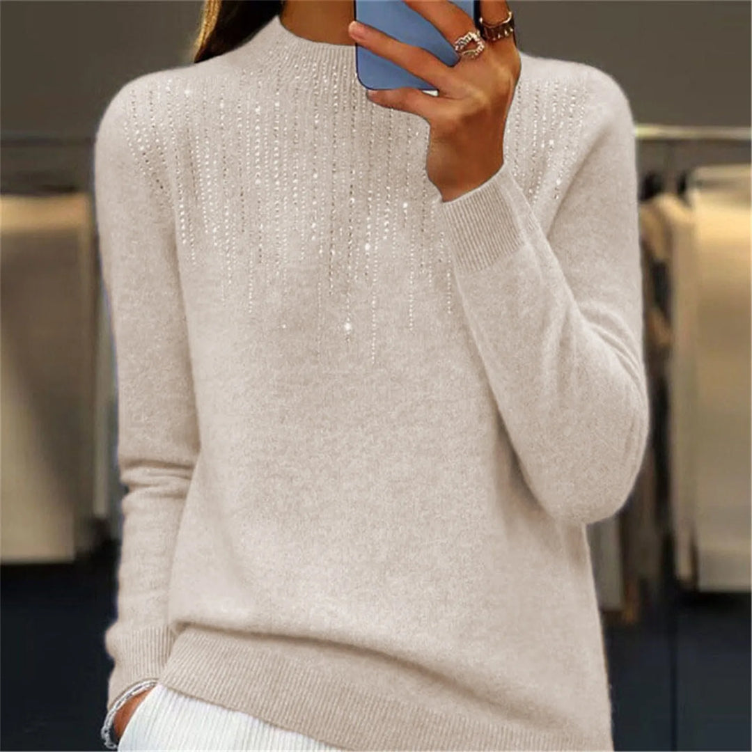 Drune | Pullover - Halbrollkragen & Pailletten - Chic & Bequem