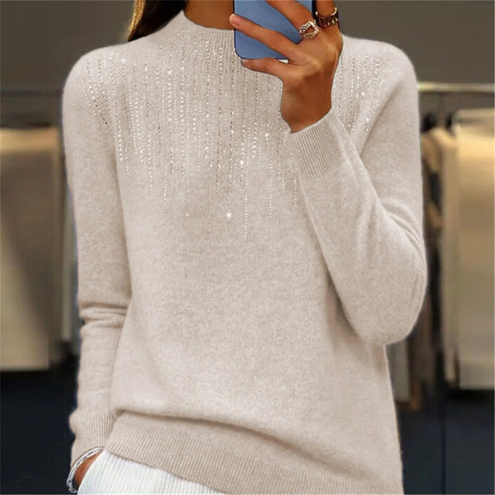 Drune | Pullover - Halbrollkragen & Pailletten - Chic & Bequem