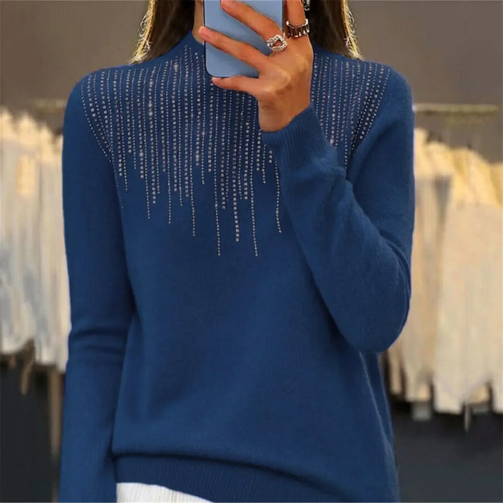 Drune | Pullover - Halbrollkragen & Pailletten - Chic & Bequem