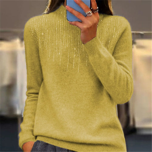 Drune | Pullover - Halbrollkragen & Pailletten - Chic & Bequem