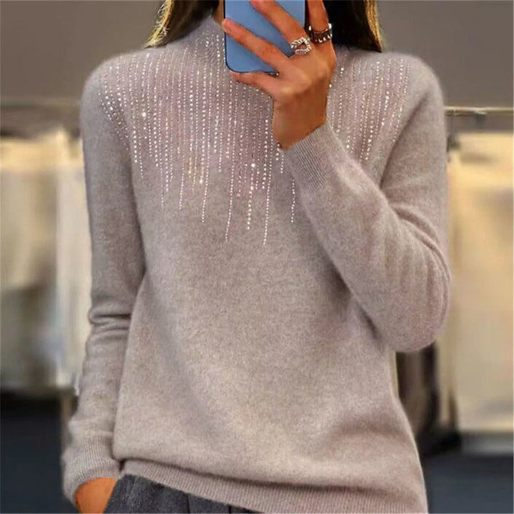 Drune | Pullover - Halbrollkragen & Pailletten - Chic & Bequem
