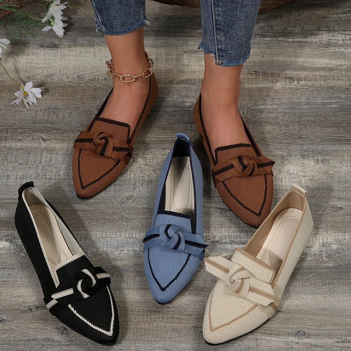 Drune | Schicke Flache Schuhe mit Spitze und Schleifendetail