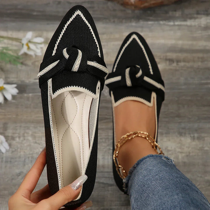 Drune | Schicke Flache Schuhe mit Spitze und Schleifendetail