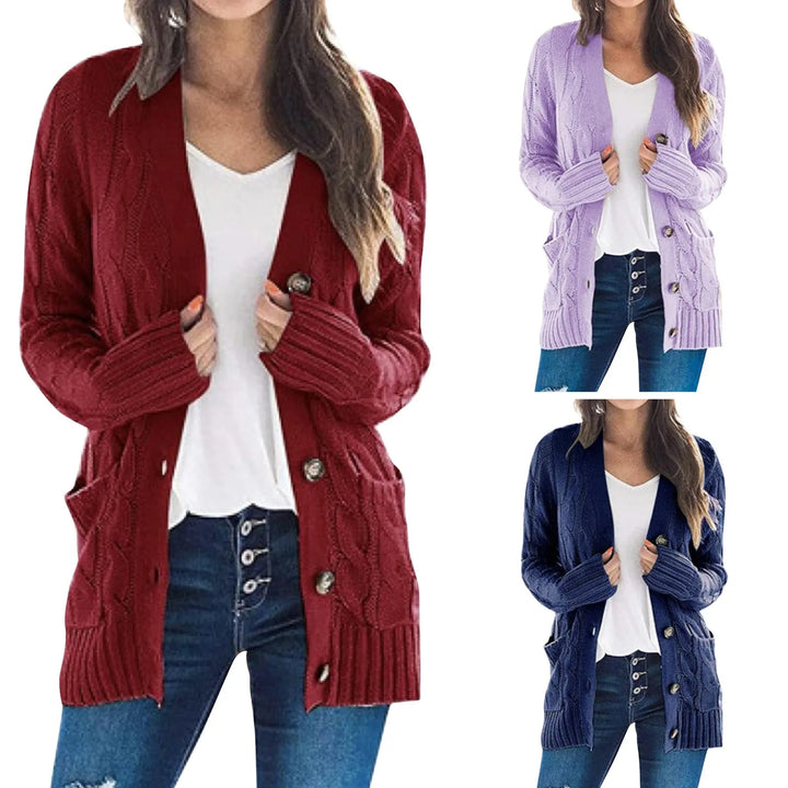 Drune | Strickjacke - Damen Herbst Lange Gestrickte Weste