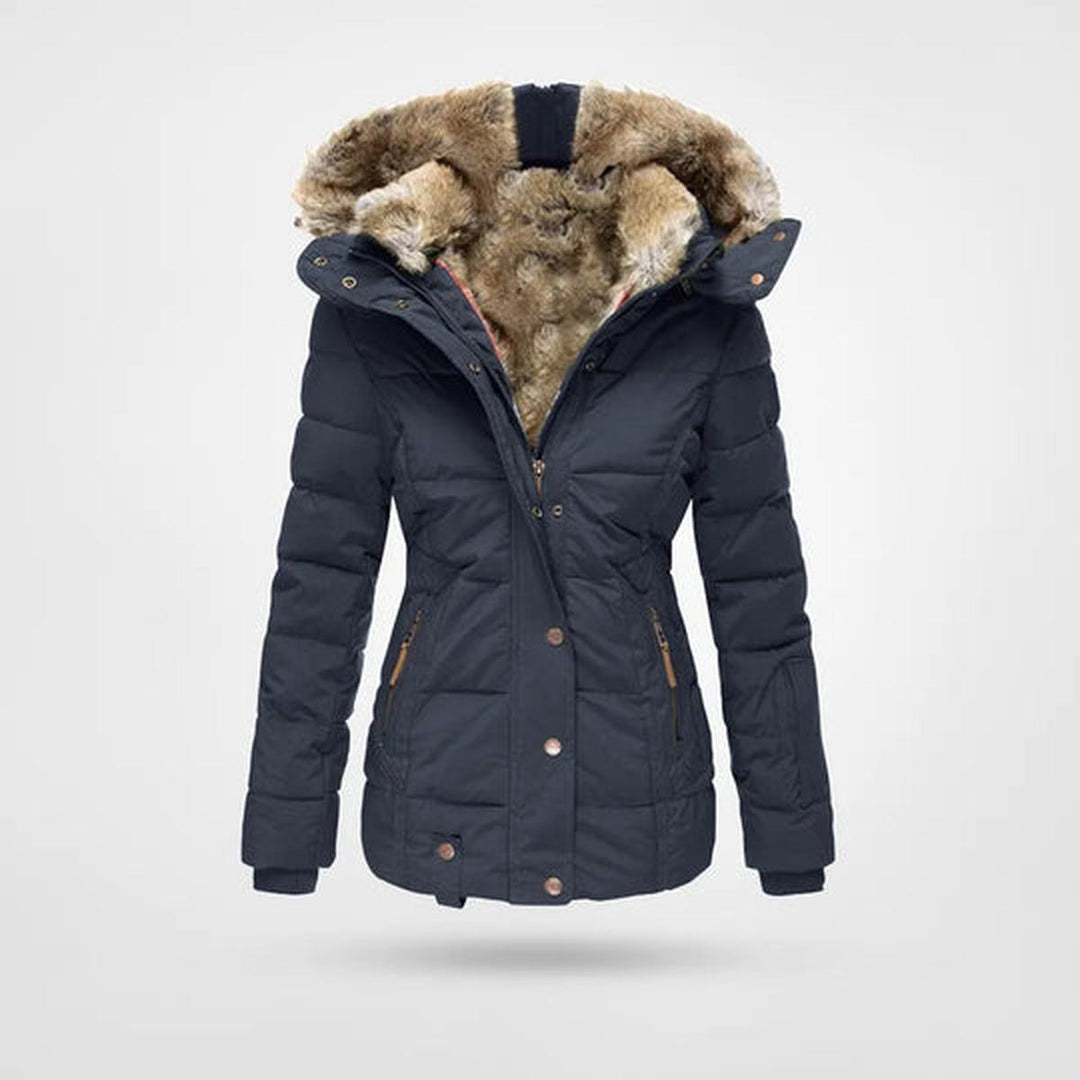 Drune | Damen Winterjacke mit Fleece Futter und Kapuze