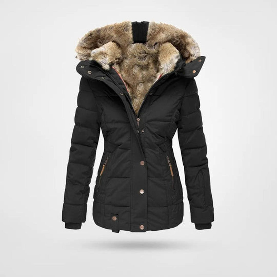 Drune | Damen Winterjacke mit Fleece Futter und Kapuze