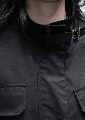 Drune | Stehkragen Taschen lässige Mäntel khaki Patchwork Karo Jacken
