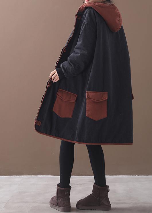 Drune | zwei Taschen Feine Wintermäntel Drune | roter Kapuzen-Baggy-Mantel