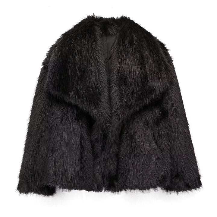 Drune | Kurz geschnittene Faux-Fur-Jacke mit übergroßem Kragen