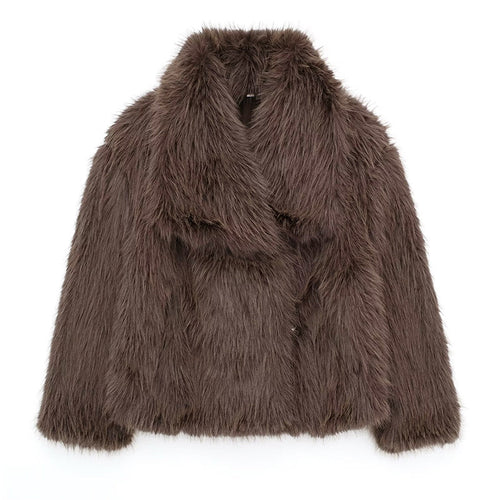 Drune | Kurz geschnittene Faux-Fur-Jacke mit übergroßem Kragen