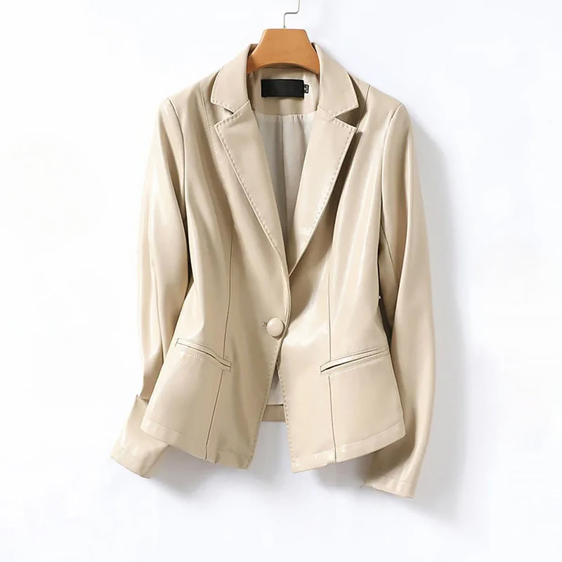 Drune | Echtes Leder Einreiher Blazer Jacke