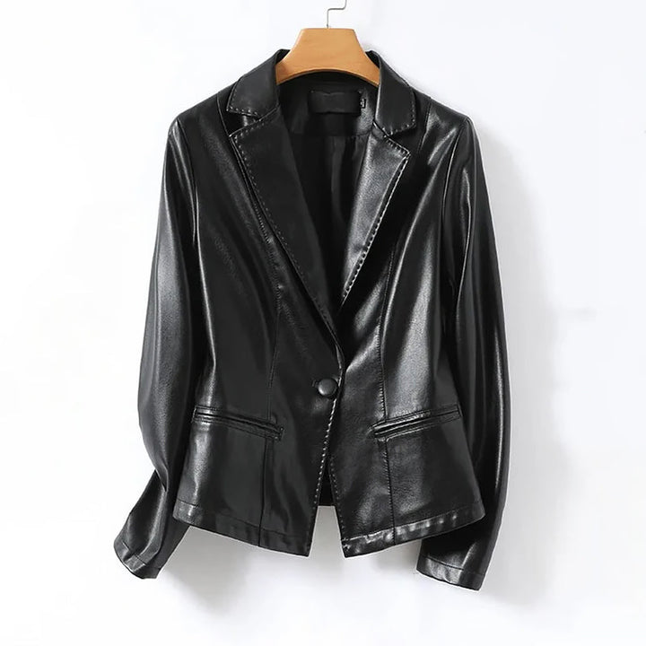 Drune | Echtes Leder Einreiher Blazer Jacke