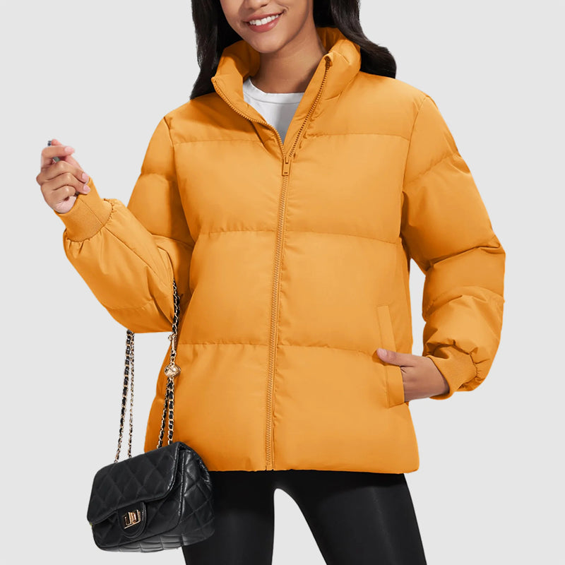 Drune | Midikurz Daunenpufferjacke mit Stehkragen
