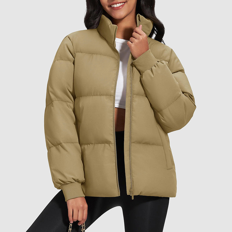 Drune | Midikurz Daunenpufferjacke mit Stehkragen