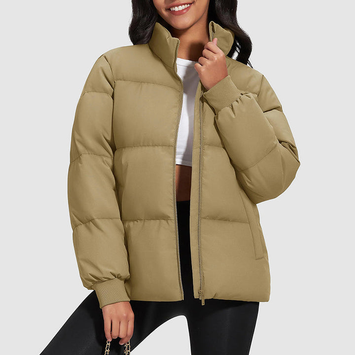 Drune | Midikurz Daunenpufferjacke mit Stehkragen